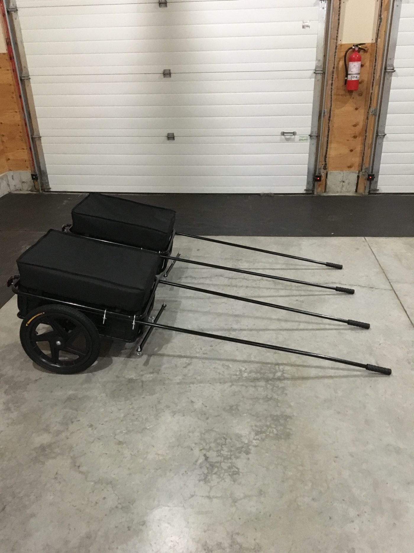 Custom handmade black dog cart